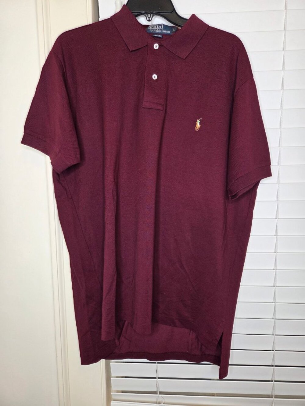 Polo Ralph Lauren Polo Shirt Mens L Burgundy Pima Cotton Golf Preppy Classic